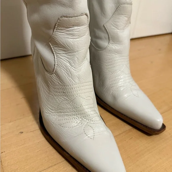 L'INTERVALLE White Heeled Western Boots - Picture 2 of 4